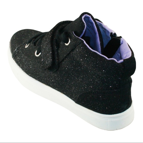 Cat & Jack Sneakers Regan High Top Glitter Sparkles Girl's Platform Velcro Zip - Picture 6 of 9